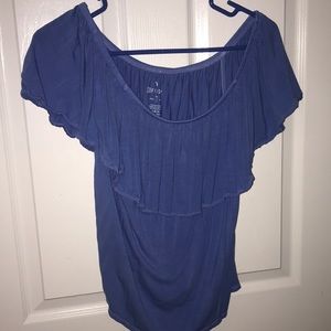Blue Off-Shoulder American Eagle Blouse